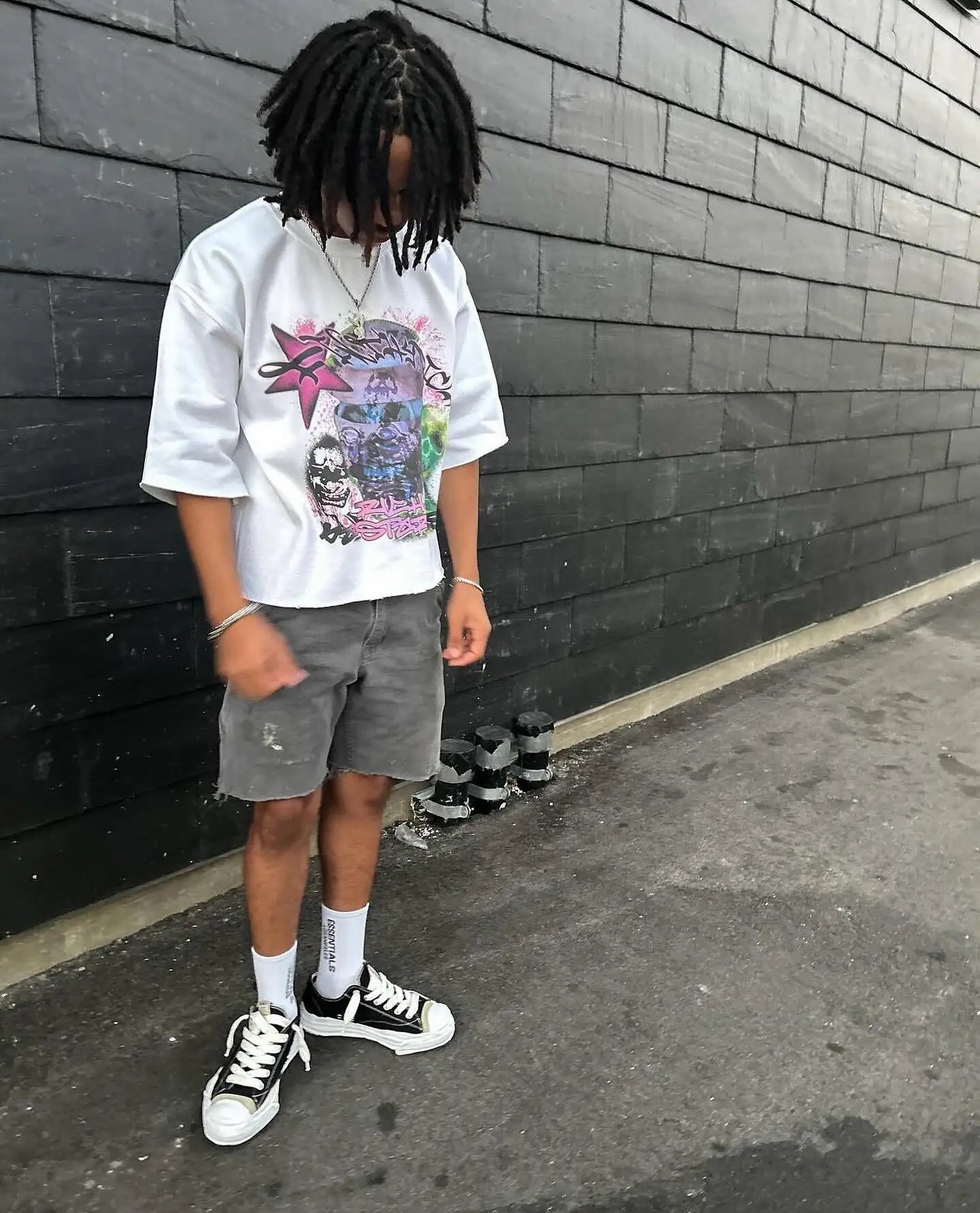 Gothic Hip Hop Graphic Print Oversized T-shirt
