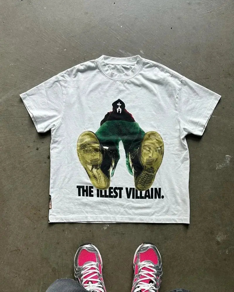 Gothic Hip Hop Graphic Print Oversized T-shirt