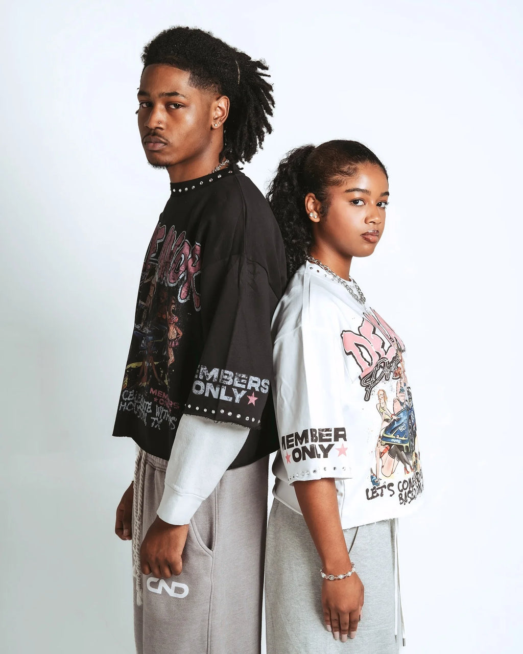 Harajuku Klein Stone Embroidery Crop Tee