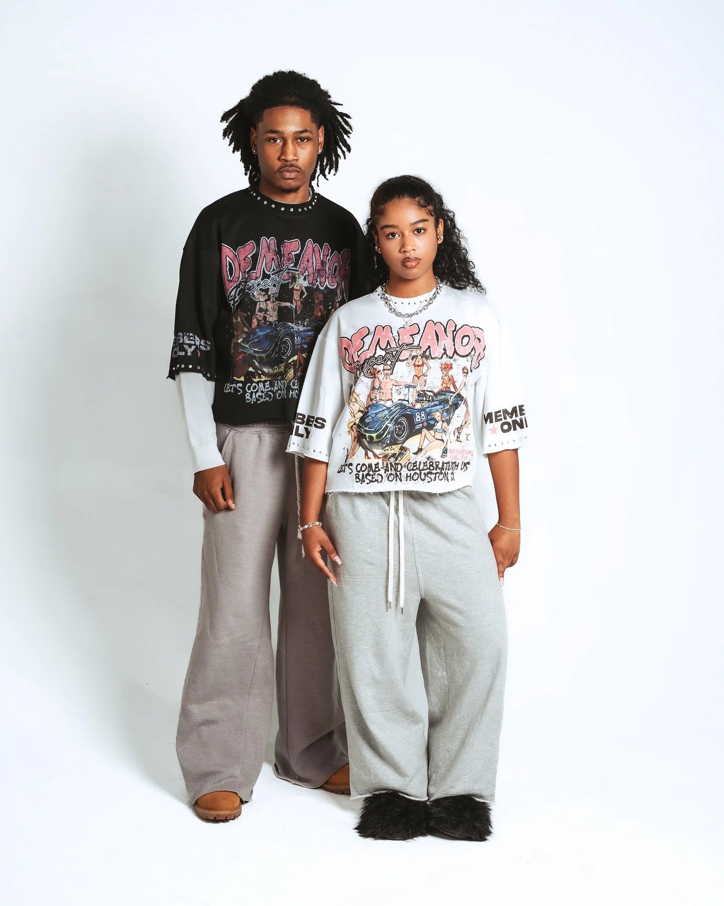 Harajuku Klein Stone Embroidery Crop Tee