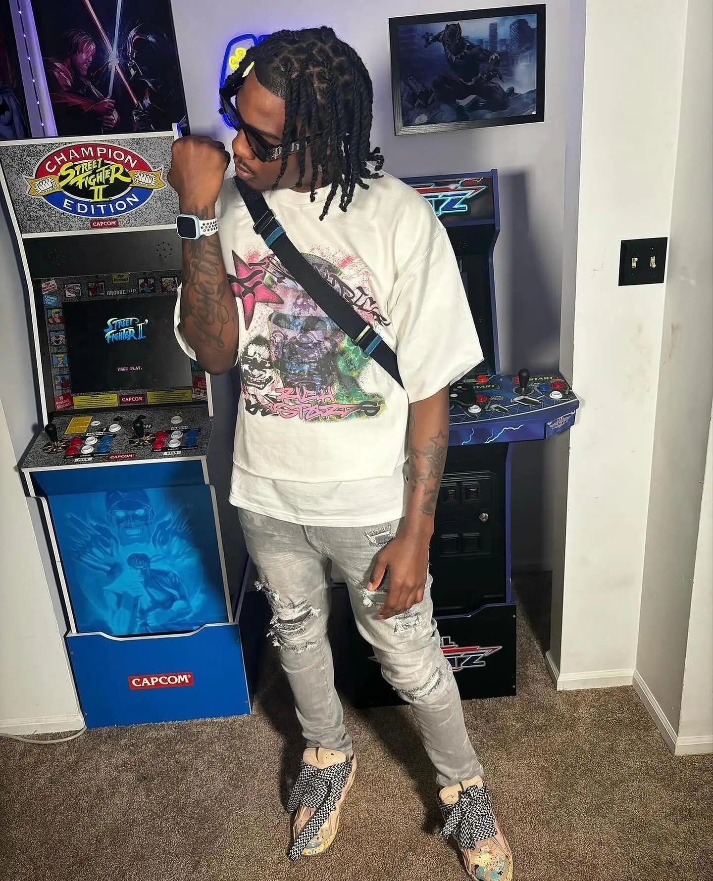 Gothic Hip Hop Graphic Print Oversized T-shirt