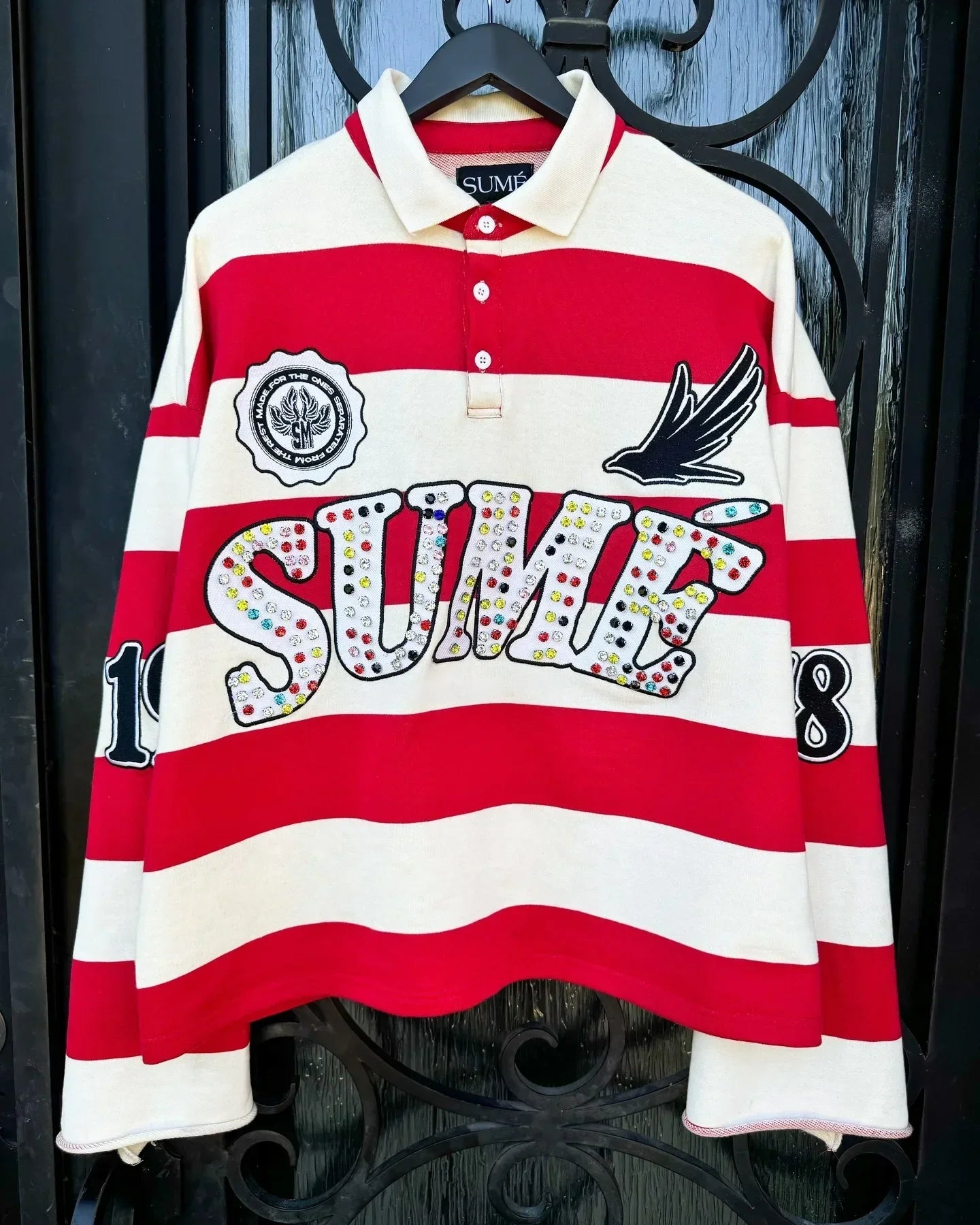 Harajuku Klein Stone Embroidery Crop Tee
