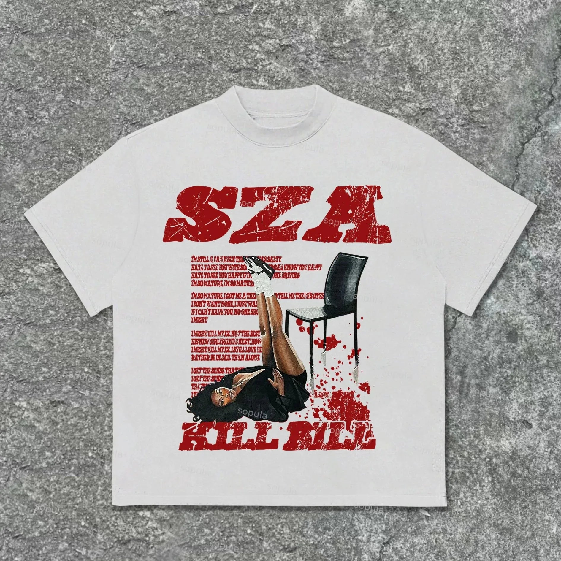 SZA Print Kill Bill Retro Graphic Cotton T-Shirt for Men