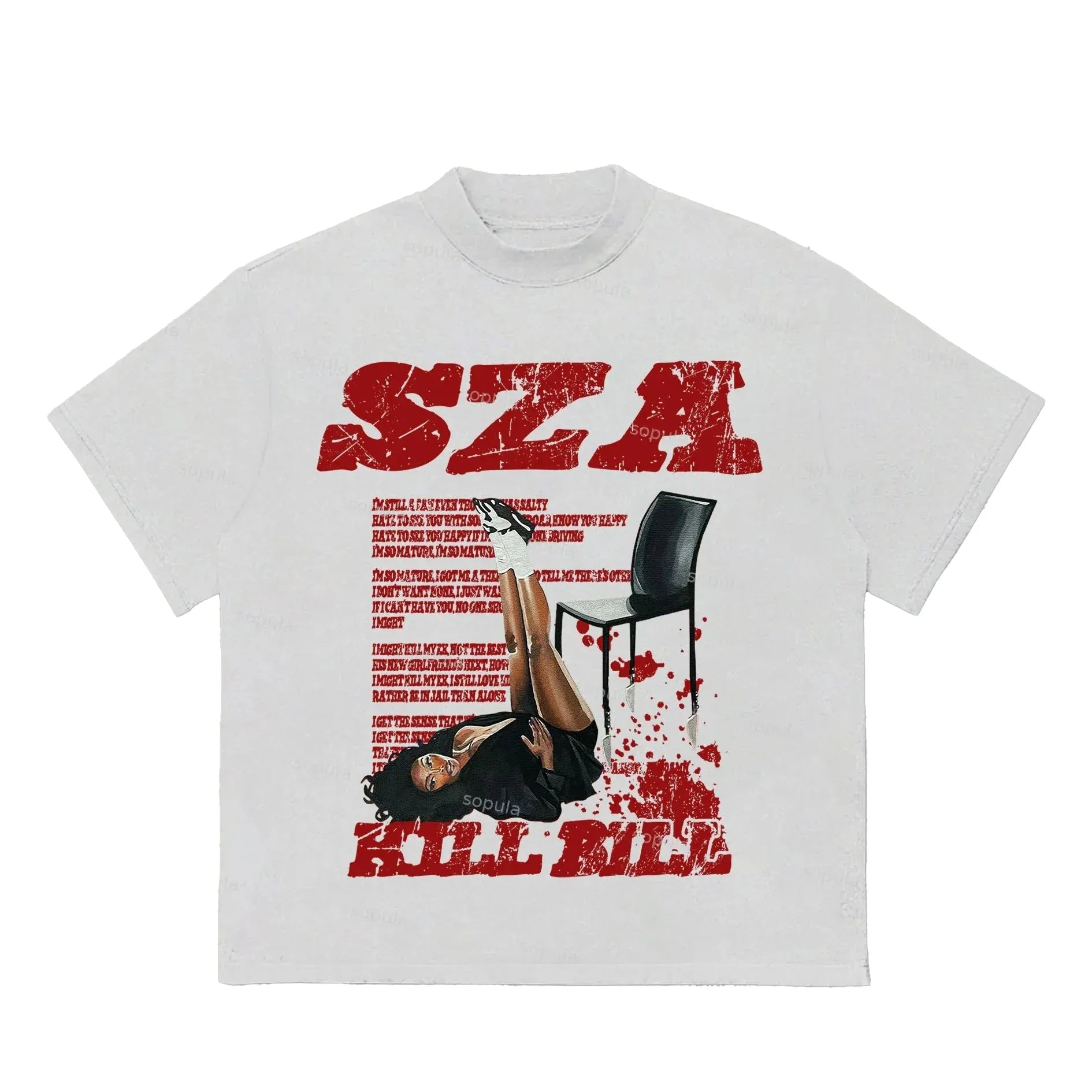 SZA Print Kill Bill Retro Graphic Cotton T-Shirt for Men